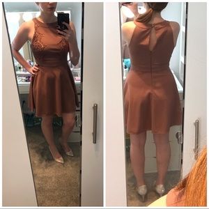 Deep nude skater dress
